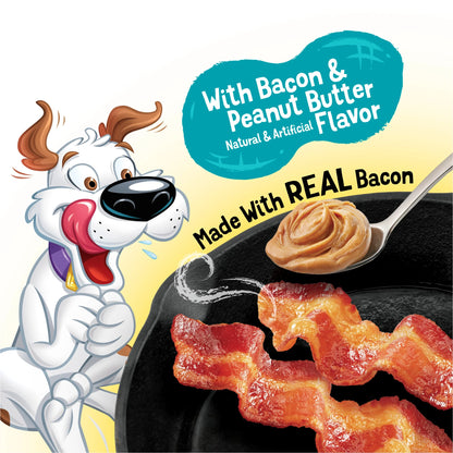 Purina  Strips Dog Treats with Real Bacon & Peanut Butter Flavors Tender Chews, 40 Oz Pouch